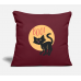 Scary Halloween Black Cat For Cats Halloween Lover Burgundy Pillow